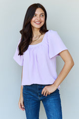 SALE! Lavender Square Neck Blouse