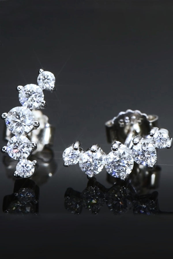 Stunning Moissanite Platinum-Plated Earrings