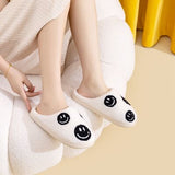 Smiley Face Slippers - Black Multi