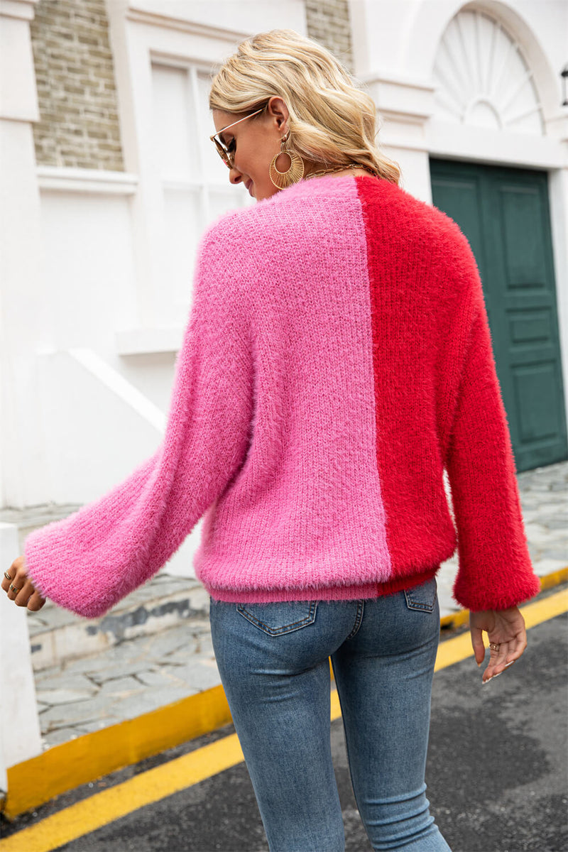 Fuzzy Soft Contrast Button Front Cardigan | 2 COLORS