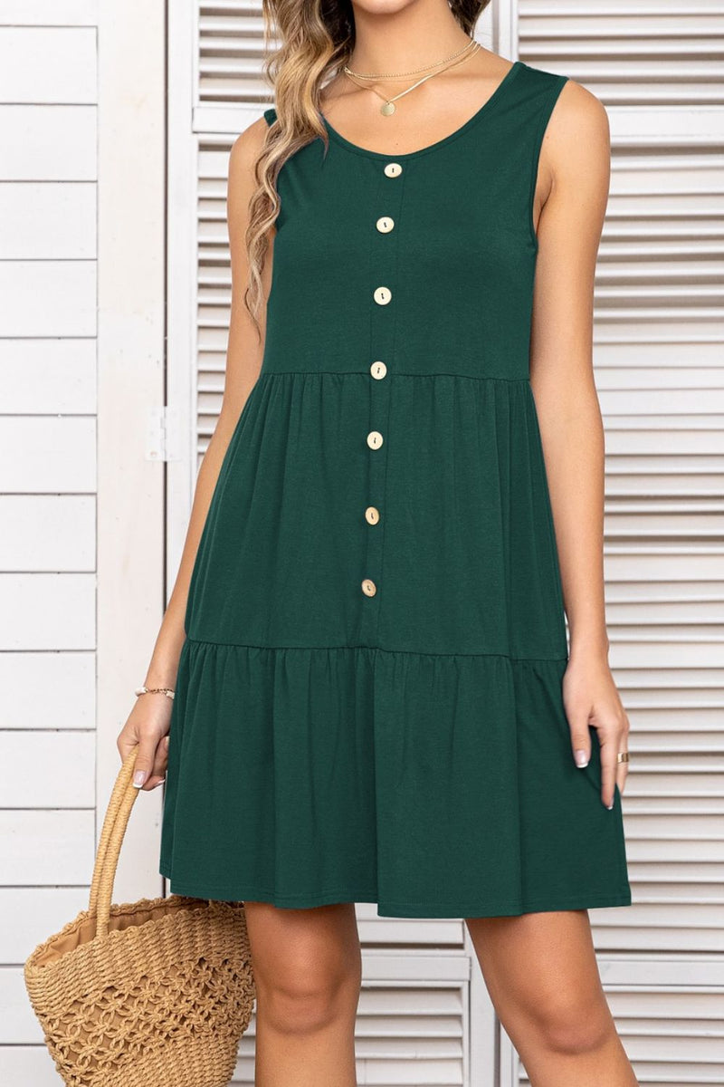 Zane Tiered Button Detail Dress | 5 Colors