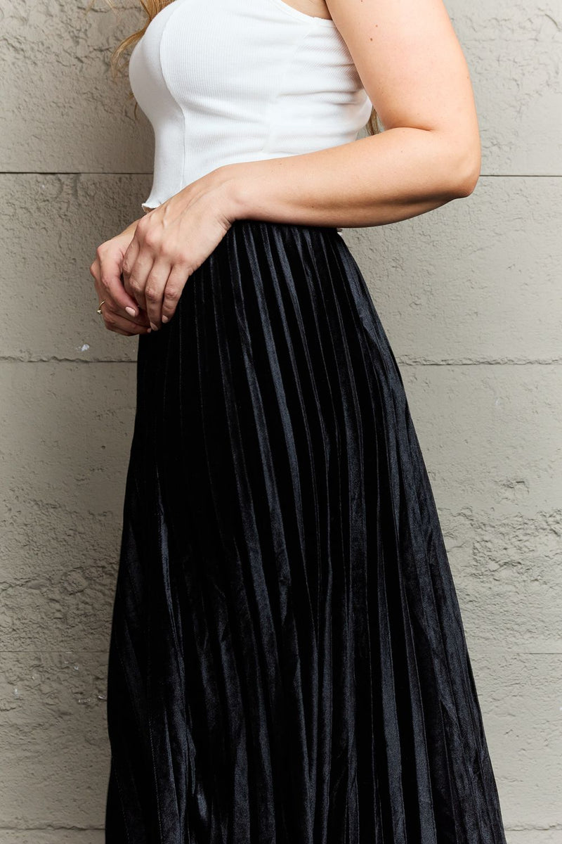 SALE! Accordion Pleated Flowy Midi Skirt