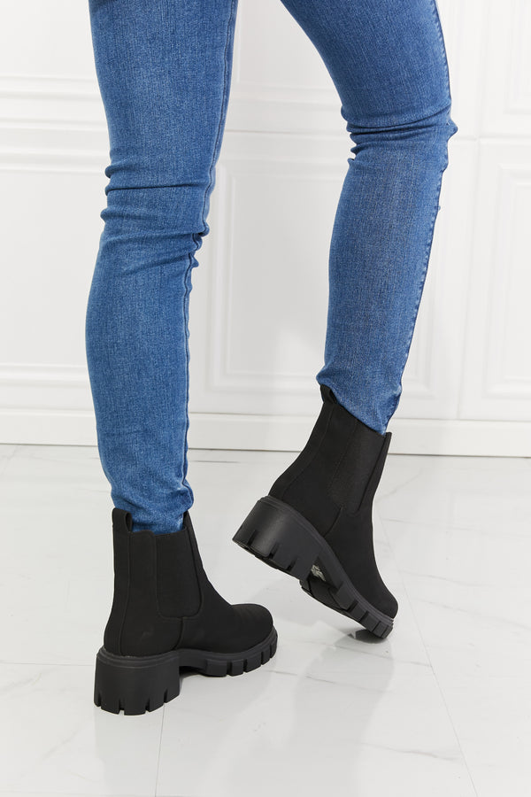 Chelsea Lug Booties in Black