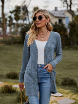 Fresh Feeling Ribbed Button-Up Pocket Cardigan | 7 Colors