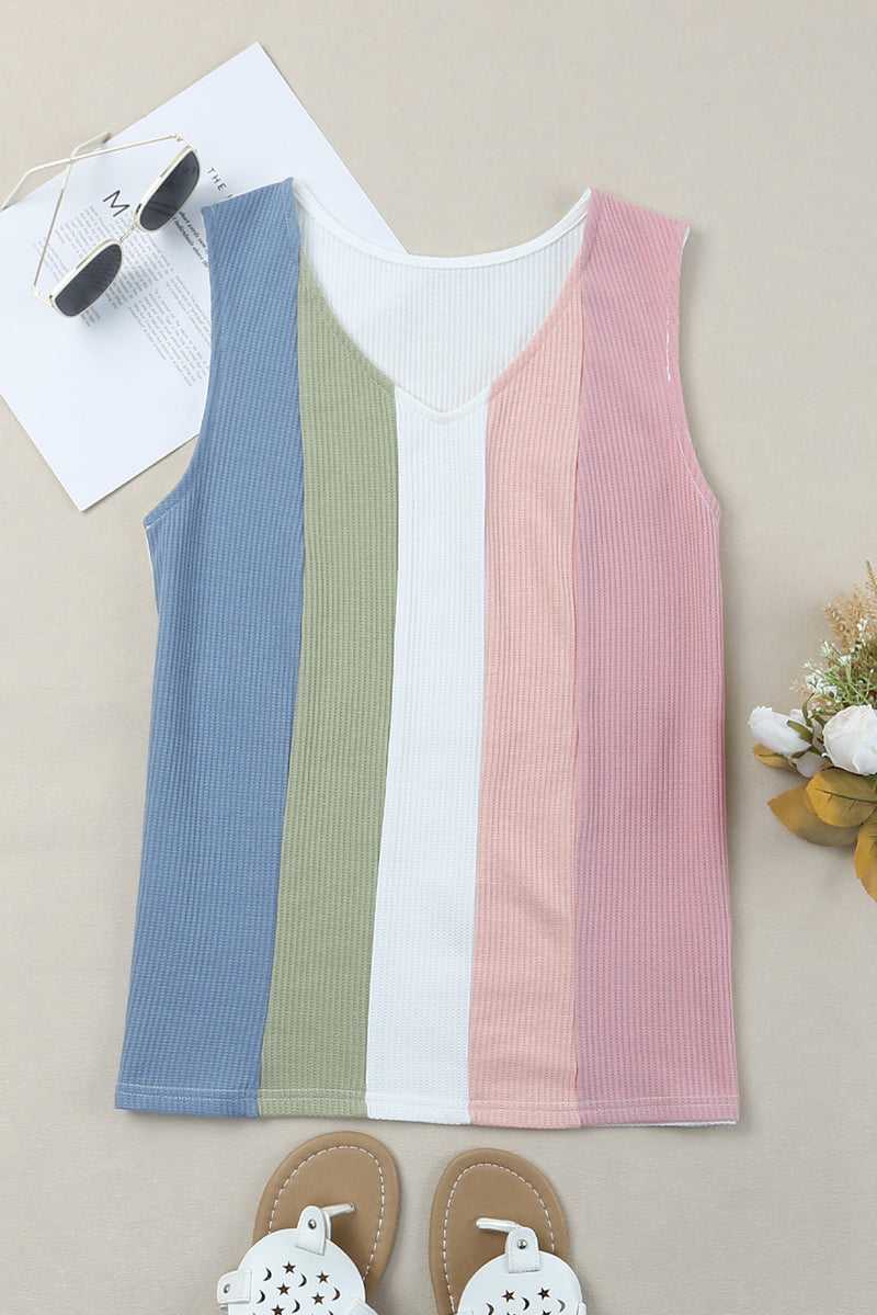 Macie Multicolored Waffle-Knit Tank | 2 Colors