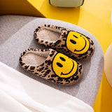 Smiley Face Slippers - Leopard