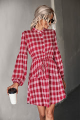 Parker Plaid Drawstring Shirt Dress | 2 COLORS