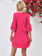 Mila Flare Sleeve Tiered Mini Dress | 2 Colors