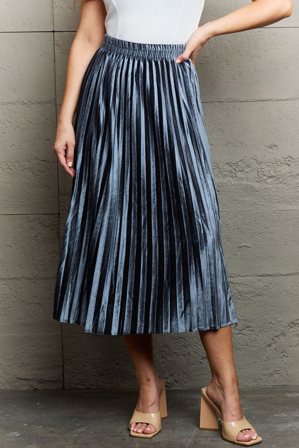 SALE! Accordion Pleated Flowy Midi Skirt