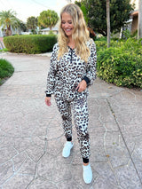 Leopard Henley Top & Joggers Loungewear Set