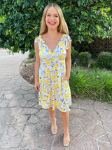 White Birch Sunshine & Roses Pocket Dress