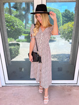 Fierce and Flirty Buttoned Midi Dress