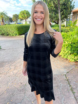 Avenue Glamour Plaid Elegant Dress