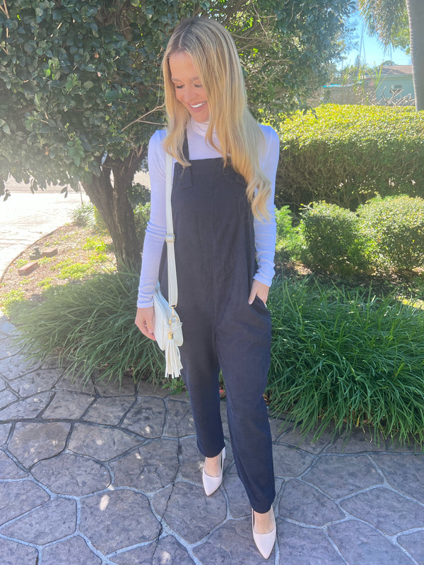 Navy Corduroy Pocket Overalls