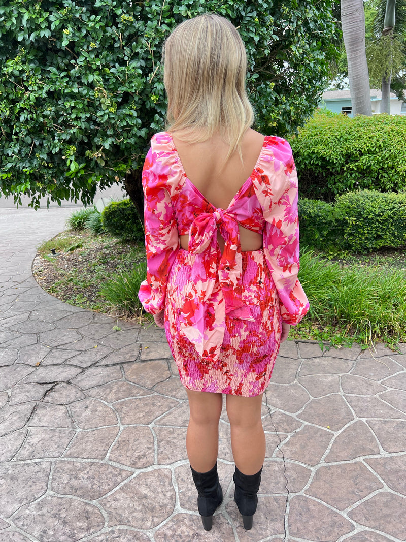 Lucy Floral Square Neck Smocked Tie Back Dress | 3 COLORS