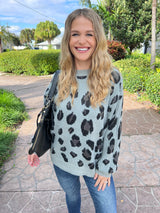 3 Colors | Ultra Soft Leopard Dropped Shoulder Knit Pullover