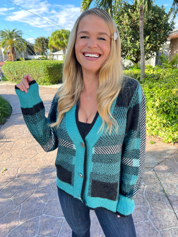 Ultra Soft Plaid Button-Front Fuzzy Cardigan | 3 COLORS