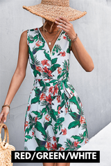 In the Tropics Printed Zip Up Sleeveless Dress | 6 Colors