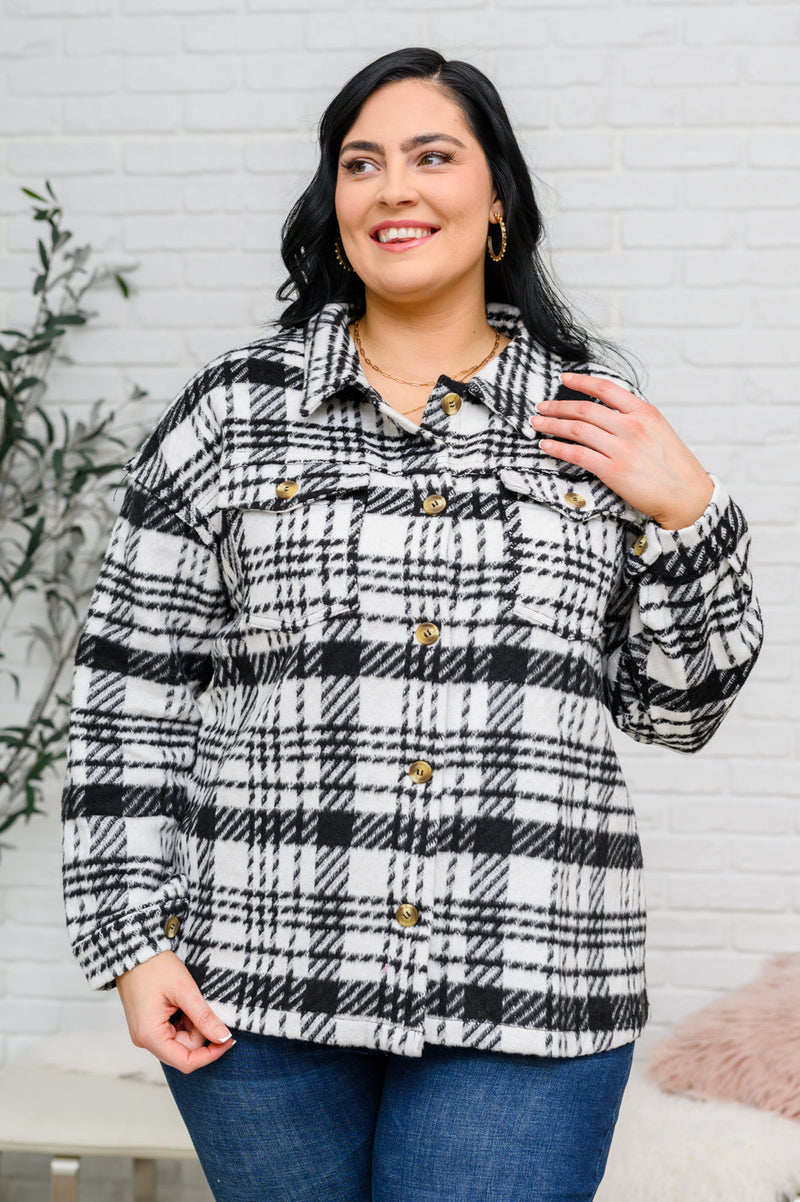 Kate Plaid Jacket in Black & White