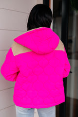 Heart Stitch Pink Puffer Jacket