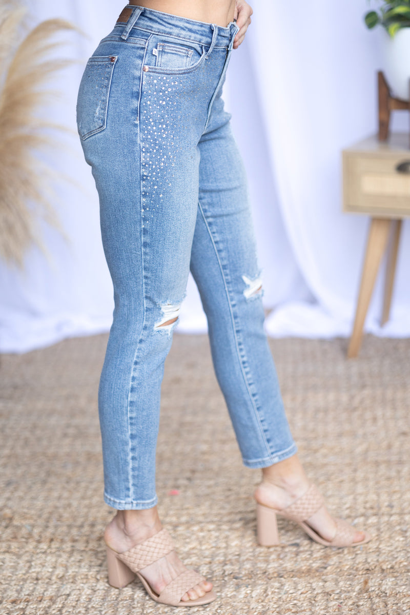 Judy Blue Slim Fit Studded Jeans