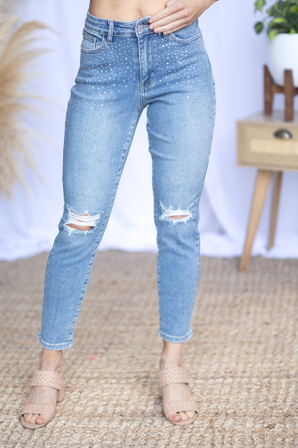 Judy Blue Slim Fit Studded Jeans