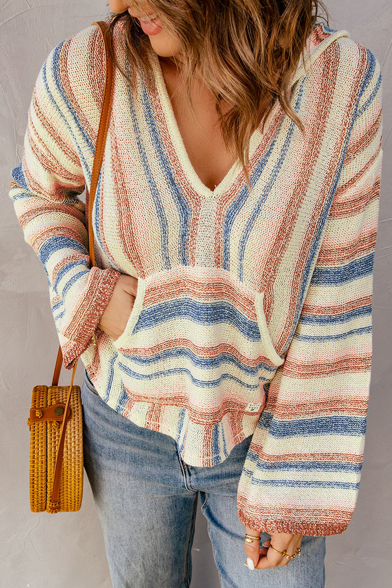 Laid Back Luxe Striped Hooded Sweater