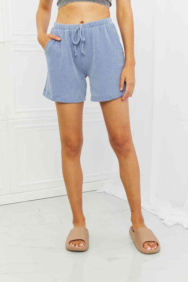 SALE! Blumin Apparel Ribbed Shorts in Misty Blue
