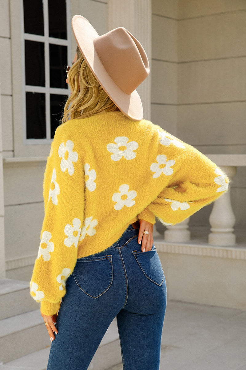 Retro Floral Fuzzy Cardigan | 5 Colors