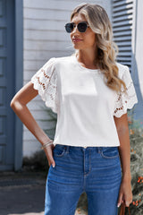 Jessica Boho Lace Flutter Sleeve Top | 4 Colors