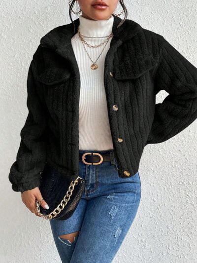 Faux Fur Button Up Collared Jacket | 9 Colors