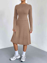 Knit Couture Sweater and Pleated Skirt Set | 4 Colors