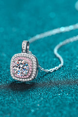 1 Carat Moissanite Pendant Halo Necklace