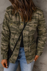 Camouflage Snap Button Jacket