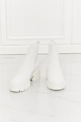 Chelsea Lug Booties in White