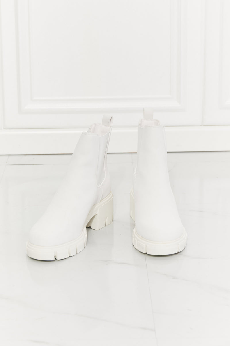 Chelsea Lug Booties in White