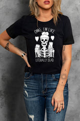 Skeleton Fall Halloween Graphic Tee