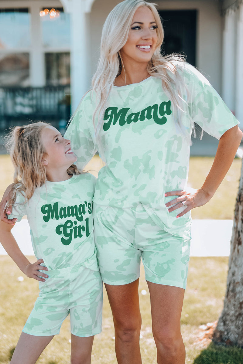 MAMA Graphic Top & Shorts Lounge Set | MOMMY & ME SETS