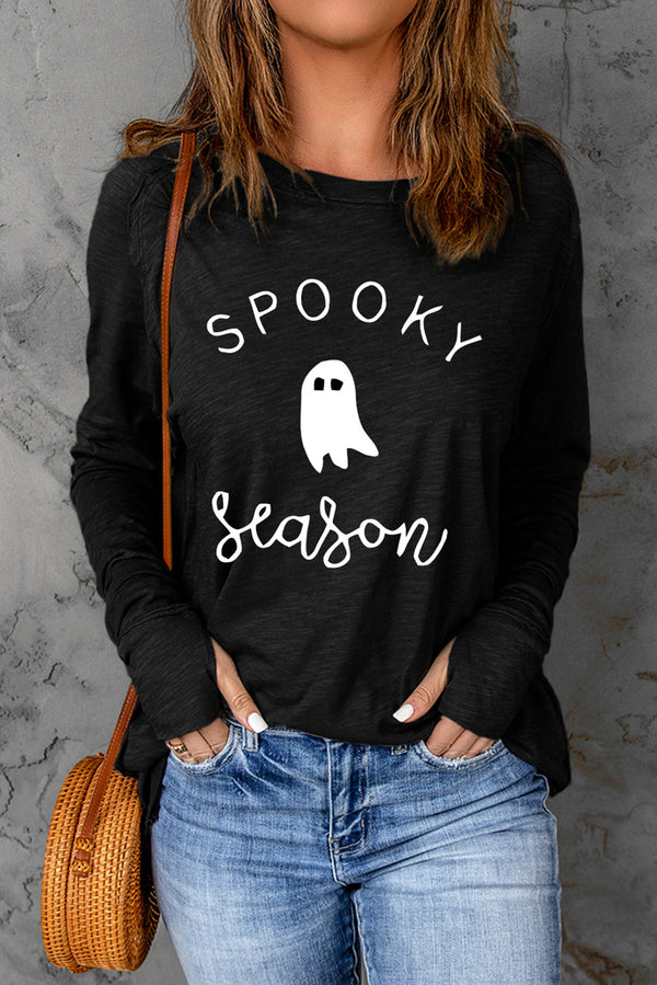 Spooky Season Long Sleeve Thumbhole Graphic Top