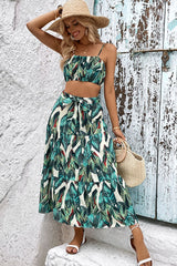 Isles of Paradise Cropped Tank and Tiered Skirt Set