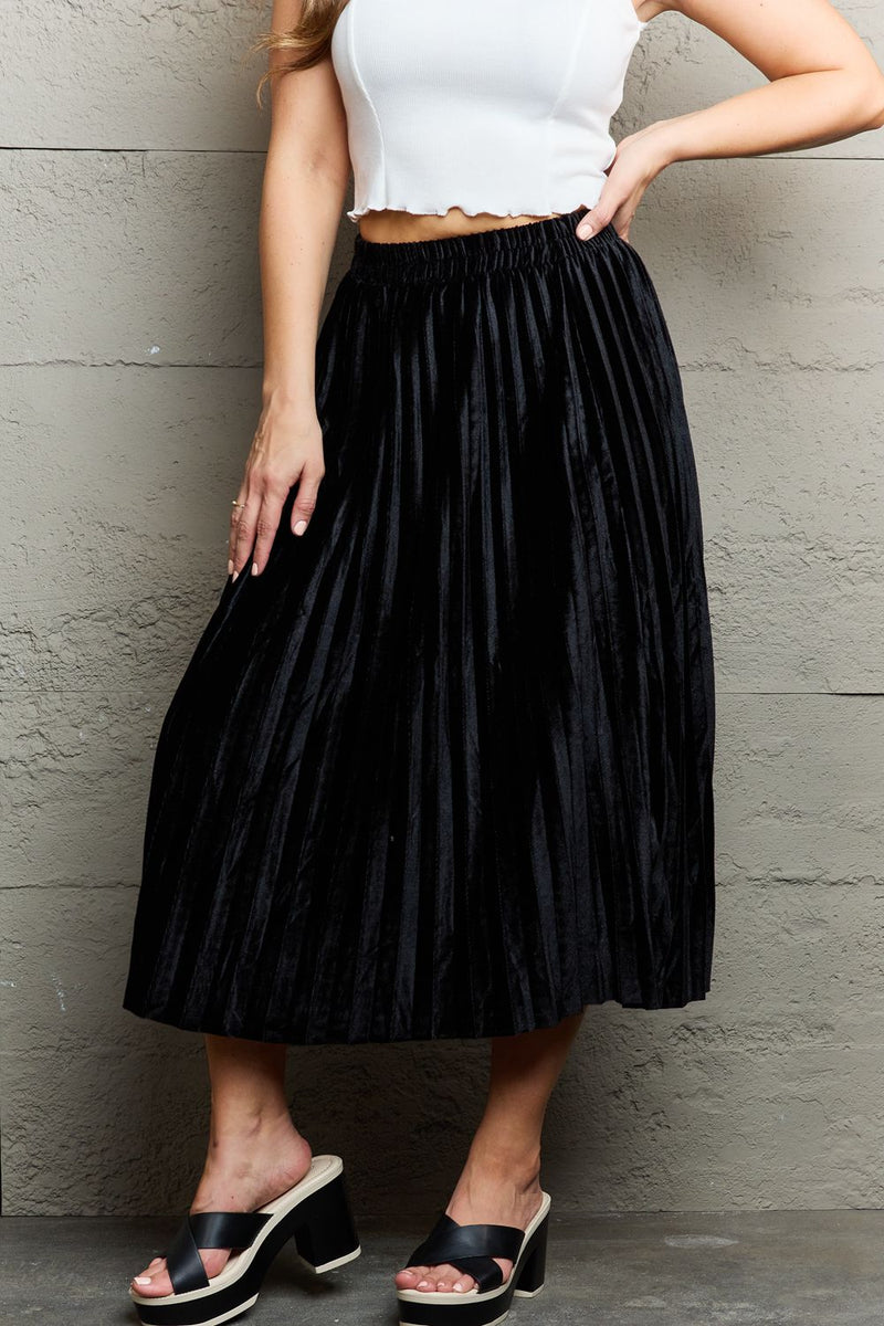 SALE! Accordion Pleated Flowy Midi Skirt