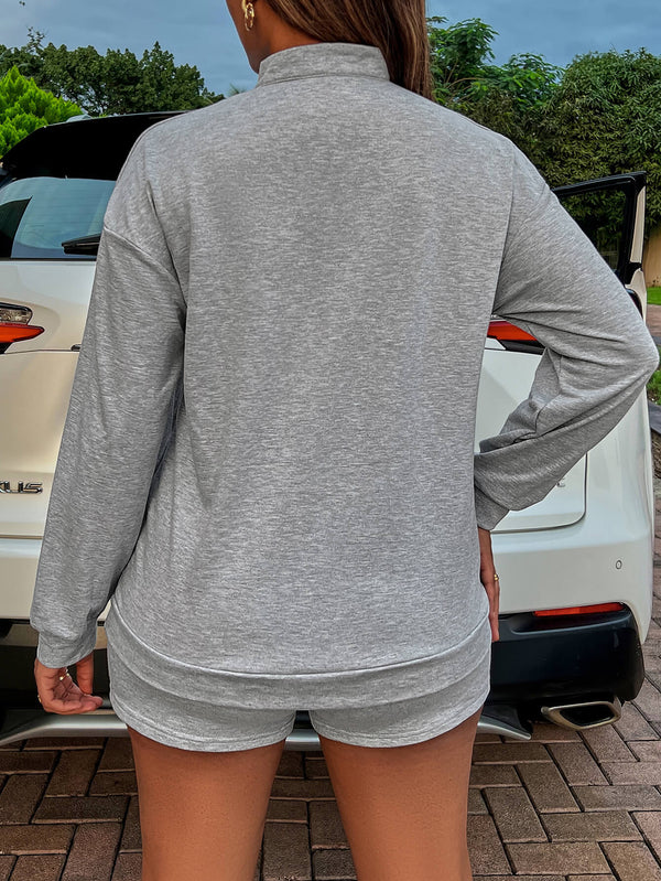 BE KIND Graphic Notched Sweatshirt & Shorts Set | 3 COLORS