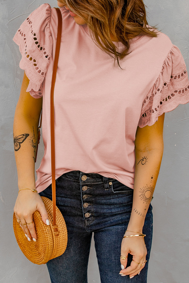 Jessica Boho Lace Flutter Sleeve Top | 4 Colors