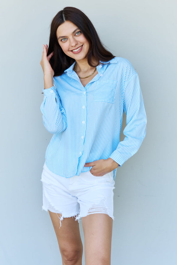 SALE! Striped Button Down Shirt Top