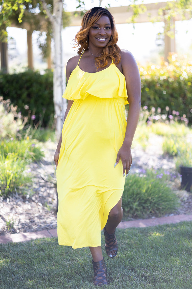 Unleash Your Beauty Pocket Maxi Dress - Yellow