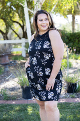 Floral Lace Trim Dress