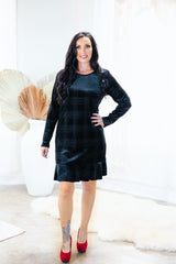 Avenue Glamour Plaid Elegant Dress