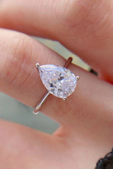 2 Carat Classic Teardrop Moissanite Ring