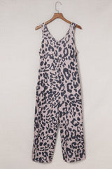 Luna Leopard Wide Leg Jumpsuit | Pockets