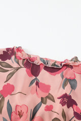 Beautiful Boho Floral Flounce Long Sleeve Maxi Dress